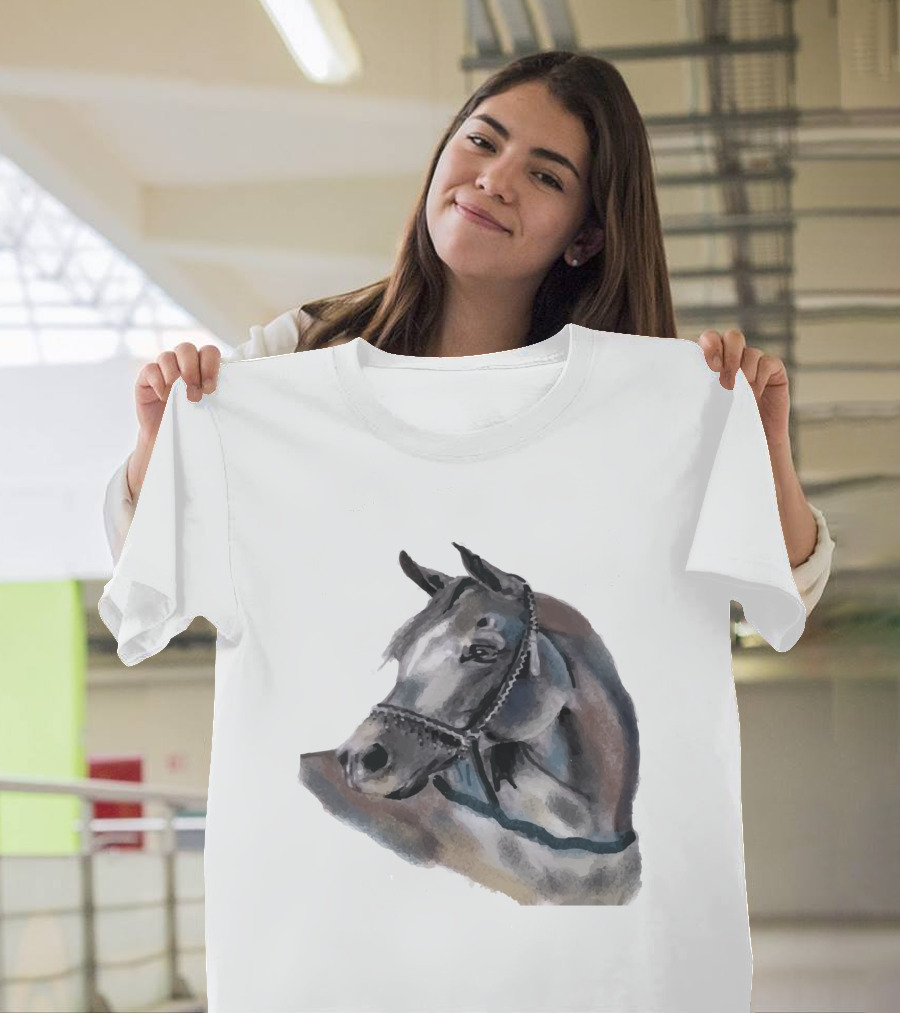 Watercolor Portrait of Arabian Horse Head T-Shirt