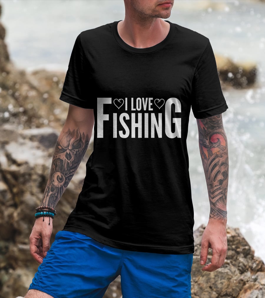 I Love Heart Fishing T-Shirt