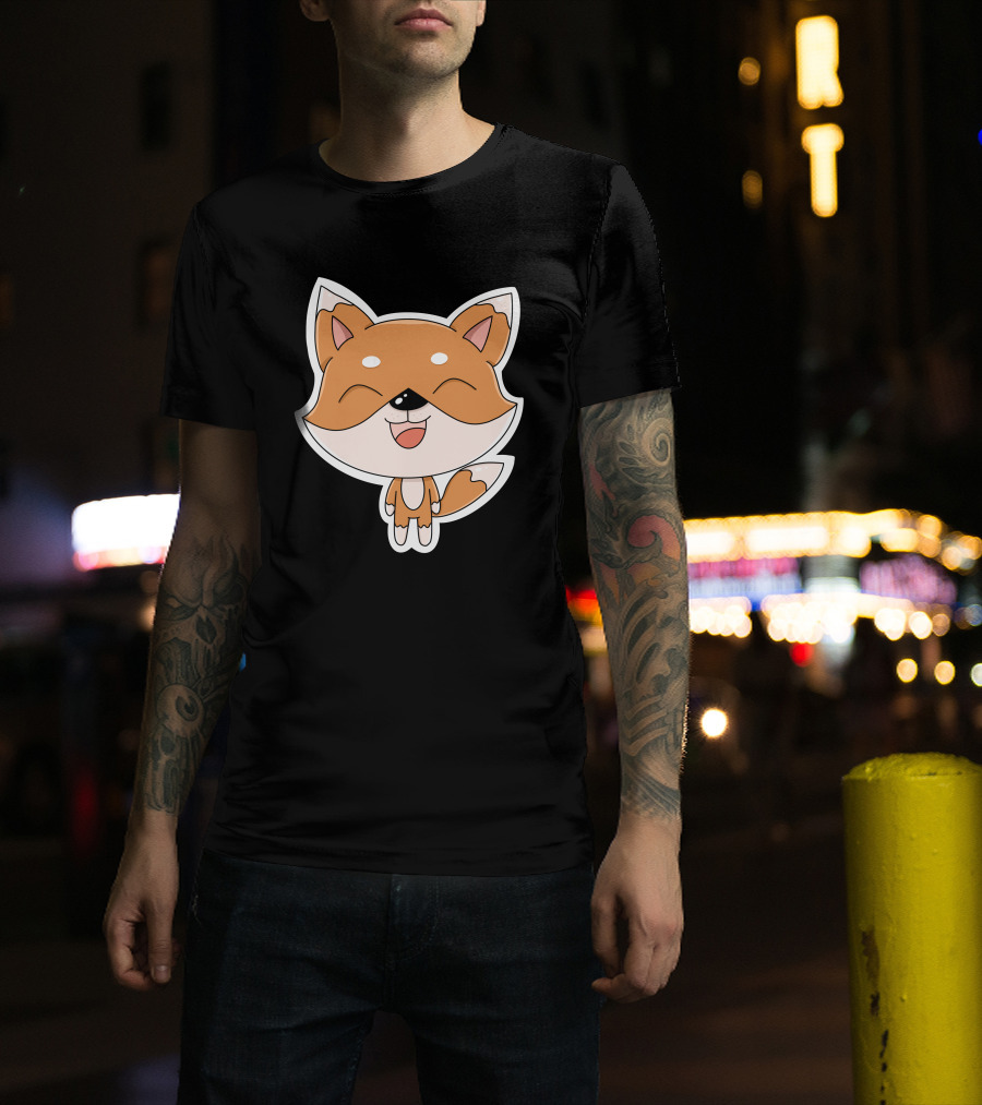 Fox Cartoons Happy Cute Fox Character T-Shirt