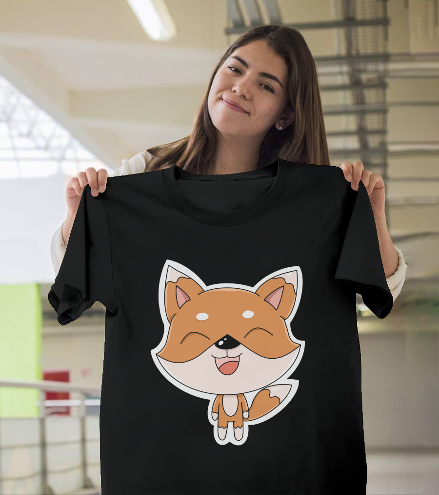 Fox Cartoons Happy Cute Fox Character T-Shirt