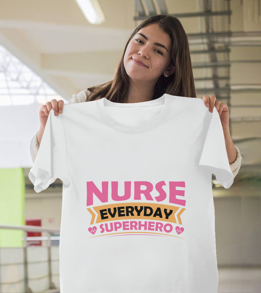 Nurse Everyday Superhero Heartbeat Icons T-Shirt