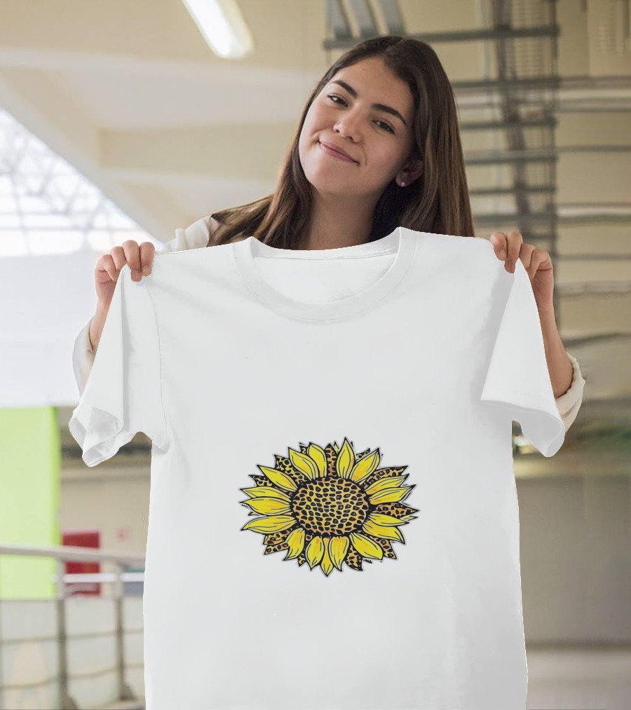 Leopard Print Sunflower T-Shirt