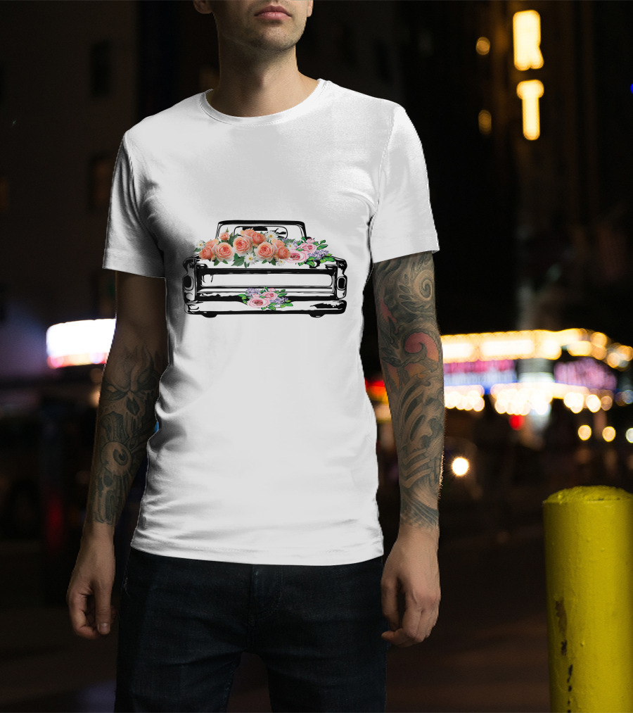 Vintage Truck Floral Arrangement T-Shirt