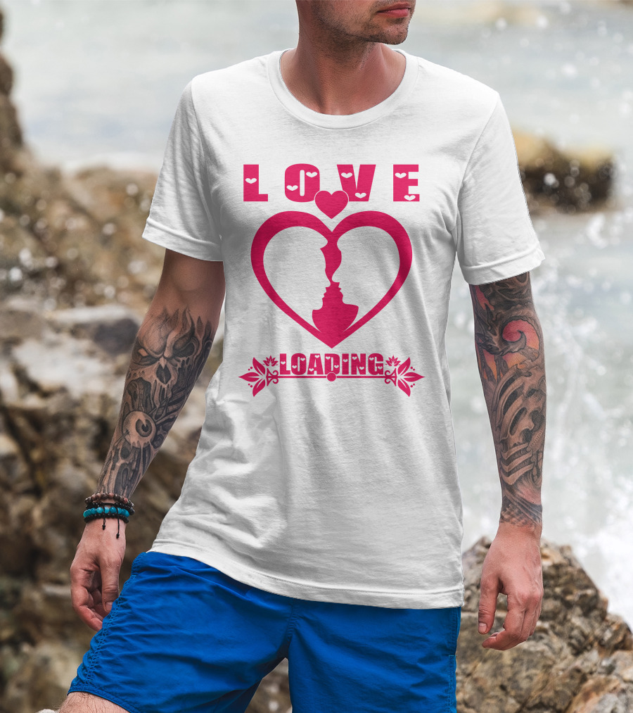 LOVE Heart Silhouette Couple LOADING T-Shirt