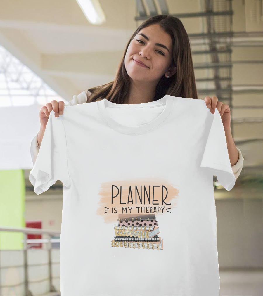 Planner Is My Therapy Stack of Notebooks T-Shirt