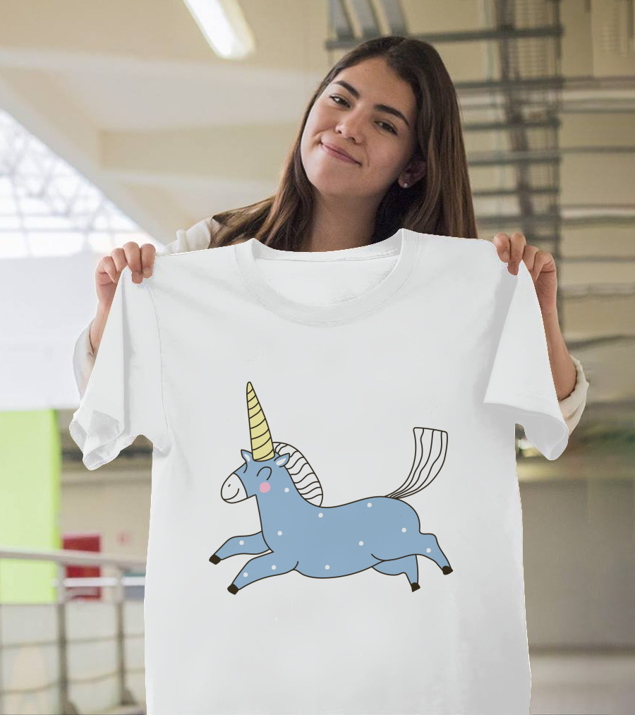 Cute Happy Polka Dot Unicorn T-Shirt