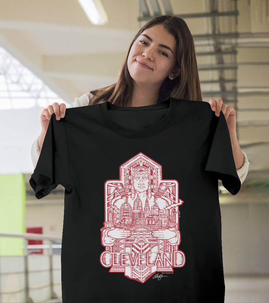 Cleveland Cityscape Guardian Red Line T-Shirt