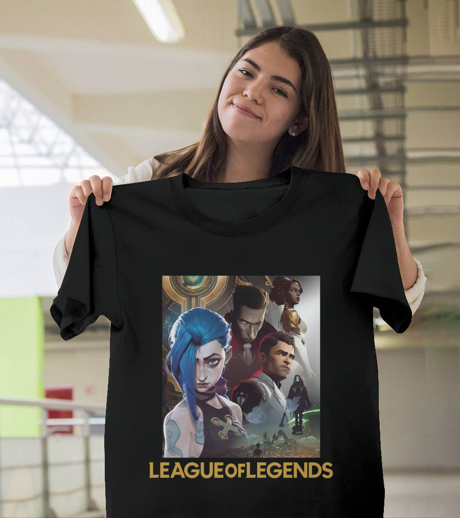 League Of Legends Arcane Characters Collage T-Shirt