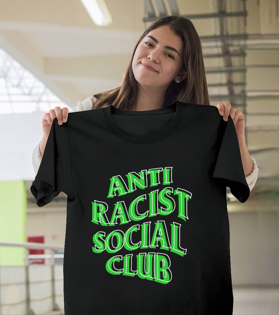 Anti Racist Social Club Green Text T-Shirt
