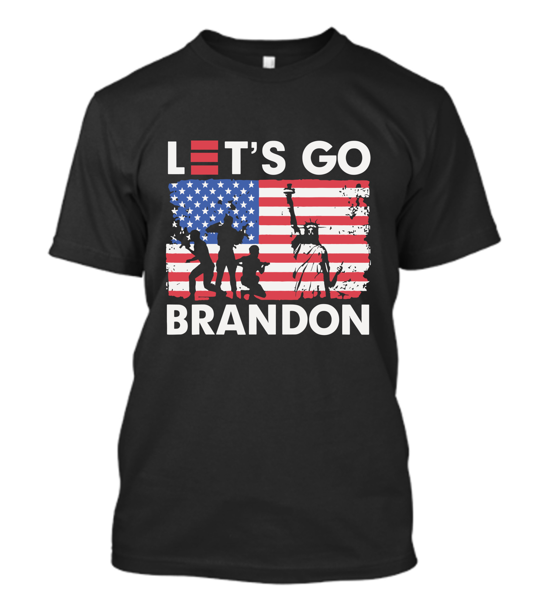 Let's Go Brandon American Flag Statue Of Liberty T-Shirt