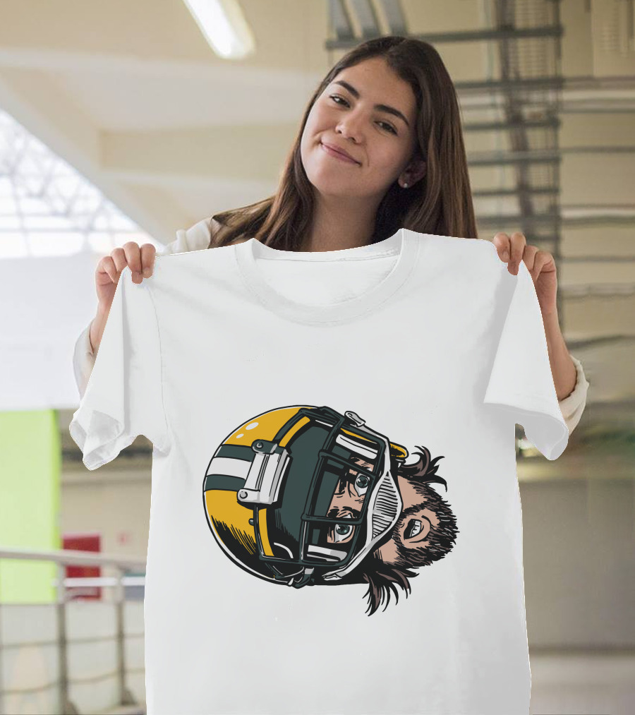 Aaron Rodgers Green Bay Packers Helmet T-Shirt