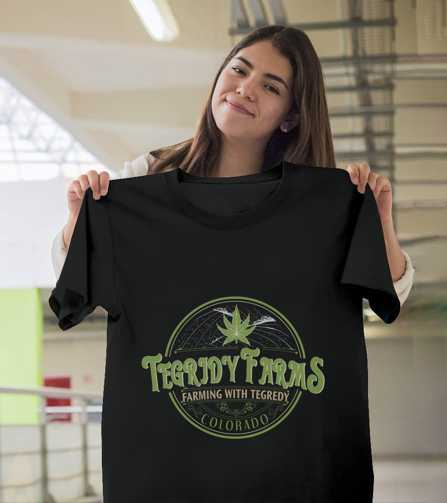 Tegridy Farms Farming With Tegridy Colorado Vintage Logo Cannabis Leaf T-Shirt