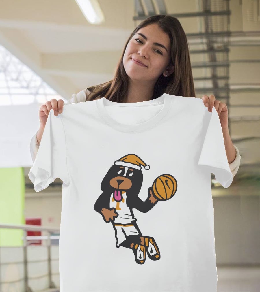 Tennessee Vols Smokey Basketball Santa Holiday Mascot Dunk T-Shirt