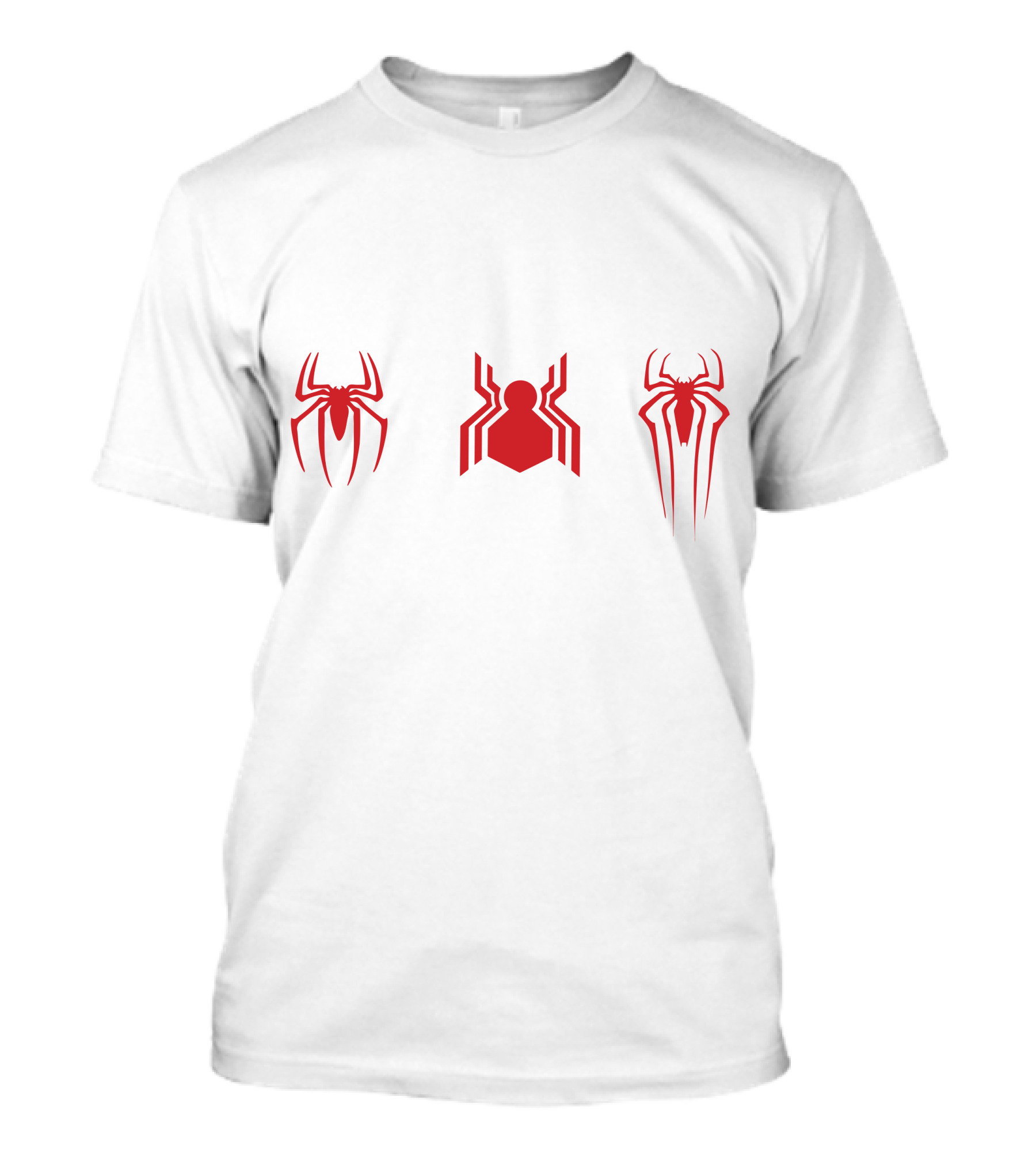 Spiderman No Way Home Three Spider Logos Red Icons T-Shirt