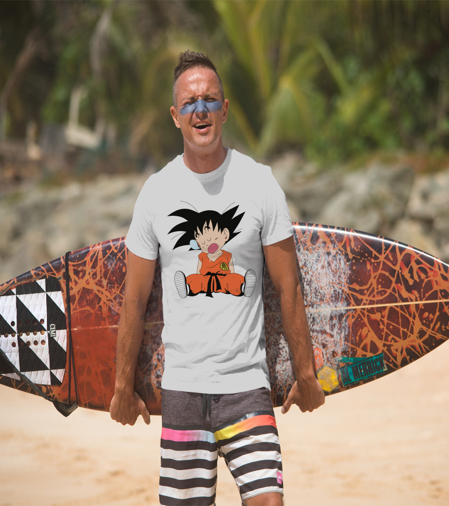 Baby Goku Sleepy Orange Gi Krillin Kanji Bubblegum Drool T-Shirt