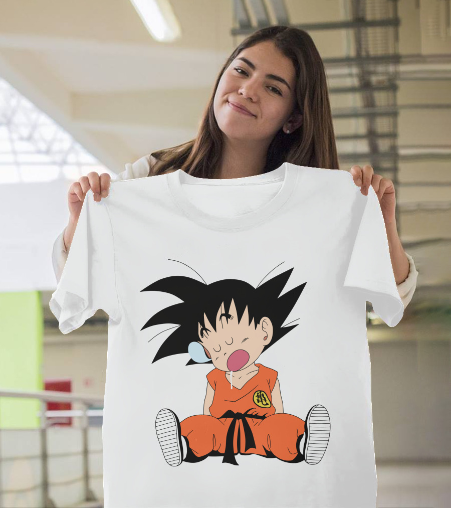 Baby Goku Sleepy Orange Gi Krillin Kanji Bubblegum Drool T-Shirt