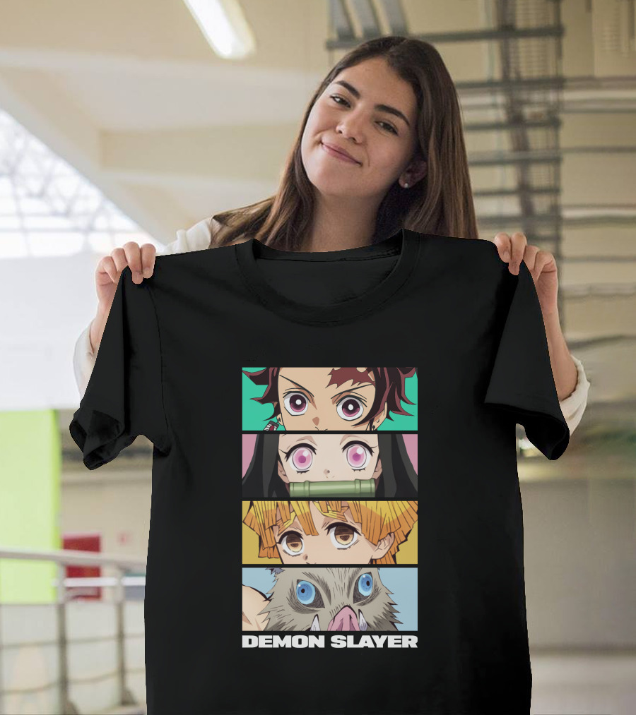 Demon Slayer Anime Characters Tanjiro Nezuko Zenitsu Inosuke T-Shirt