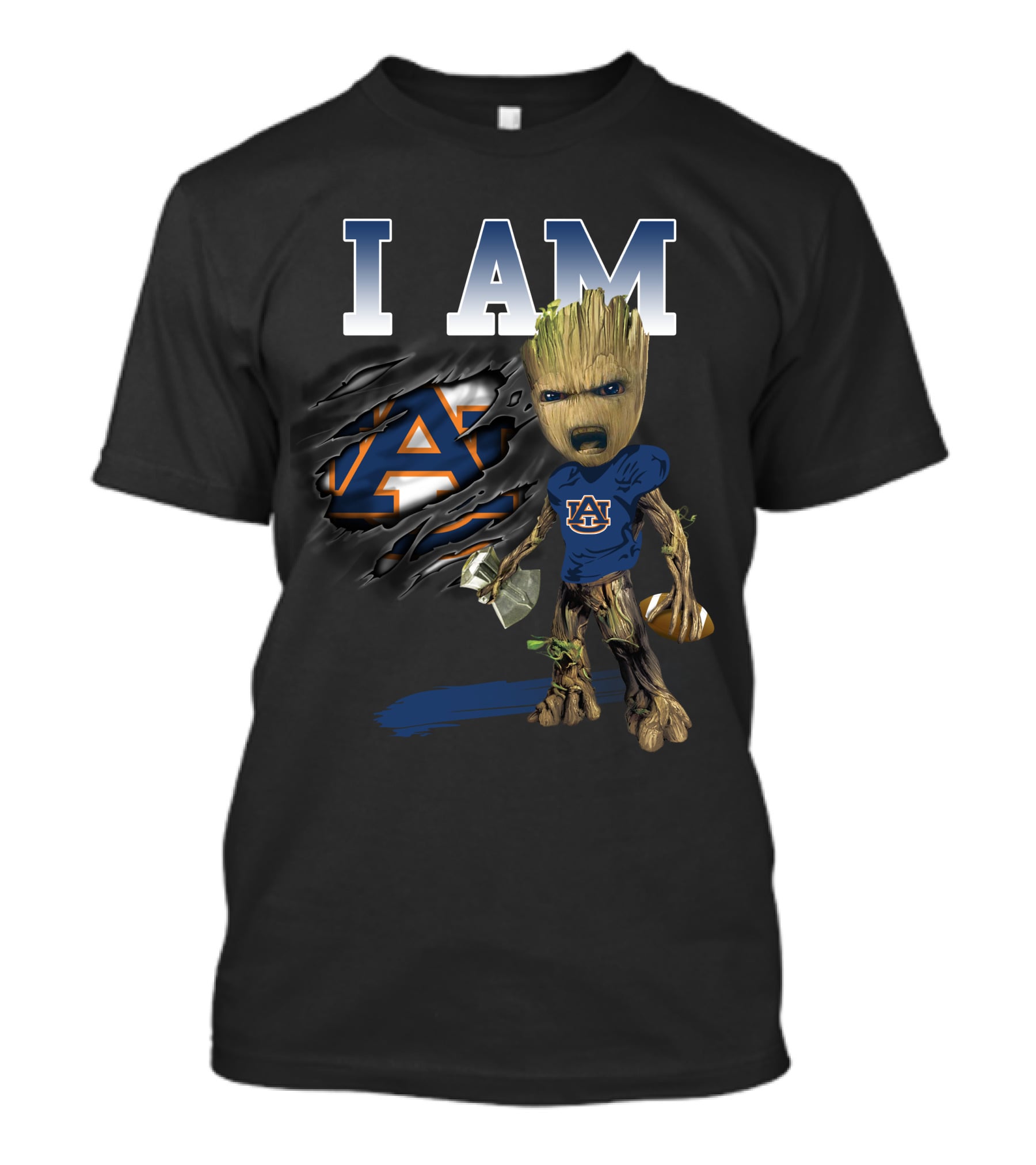 I Am Au Auburn Groot Football Avengers T-Shirt