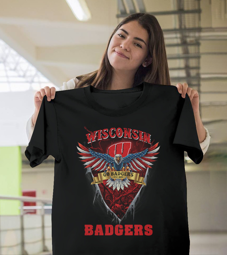 Wisconsin Badgers Go Badgers Est. 1889 Eagle T-Shirt