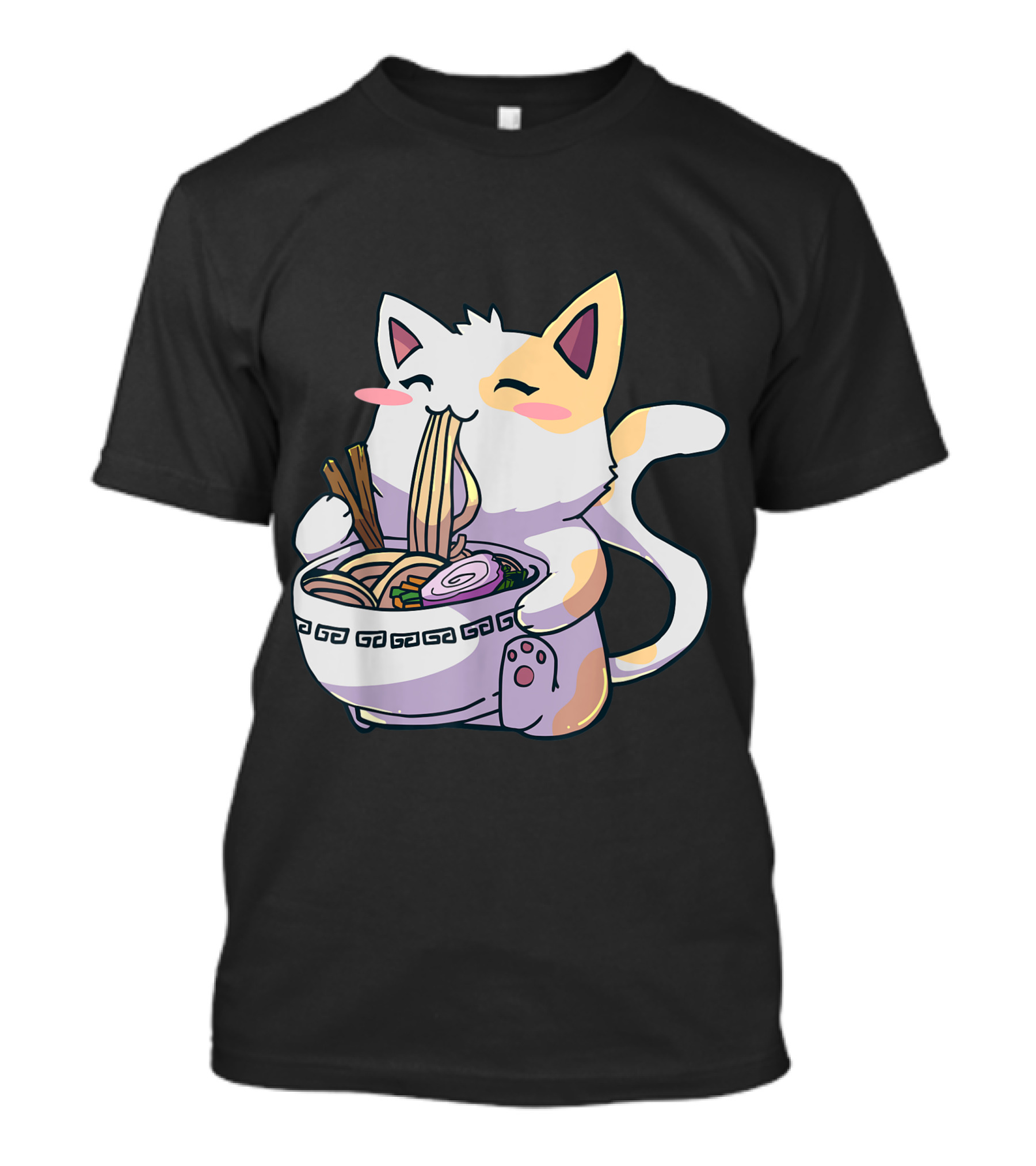 Kawaii Anime Ramen Cat Japanese Noodles T-Shirt