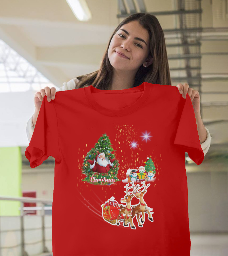 Christmas Santa Claus Reindeer Giang Sinh T-Shirt