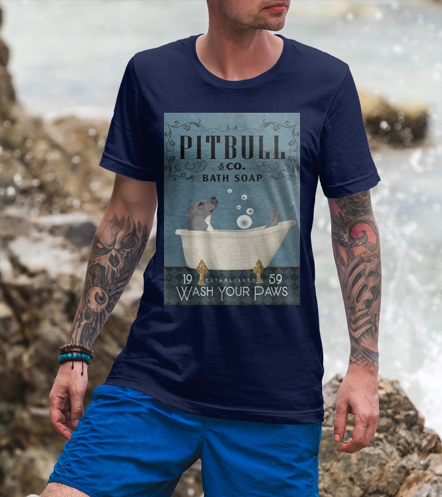 Pitbull And Co. Bath Soap Established 1959 Wash Your Paws T-Shirt