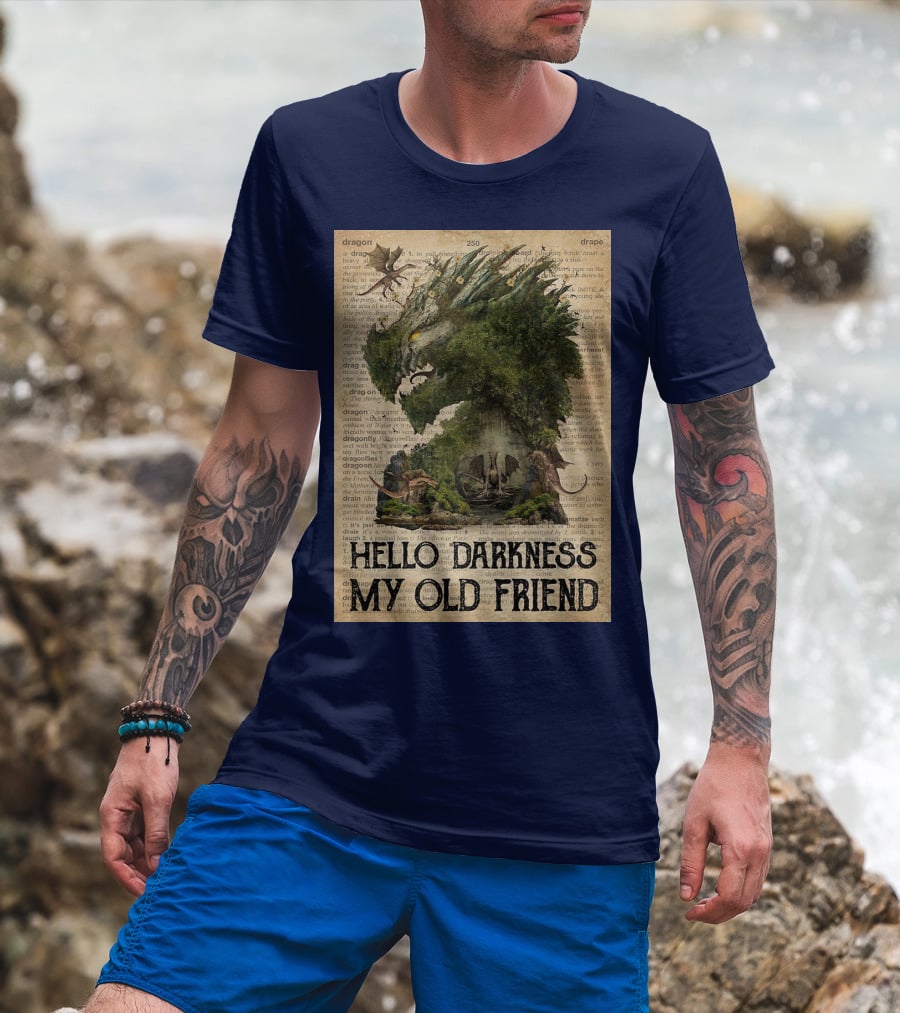 Dragon Hello Darkness My Old Friend Dictionary Page T-Shirt