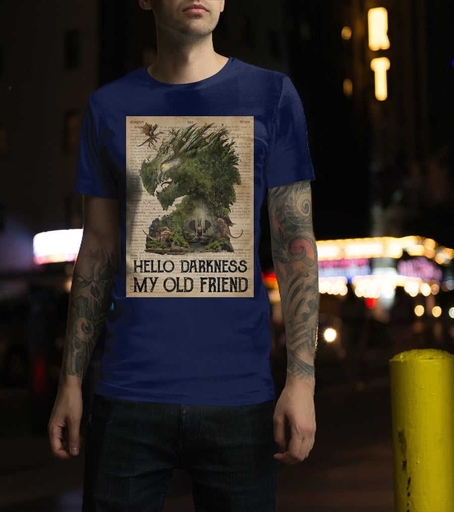 Dragon Hello Darkness My Old Friend Dictionary Page T-Shirt