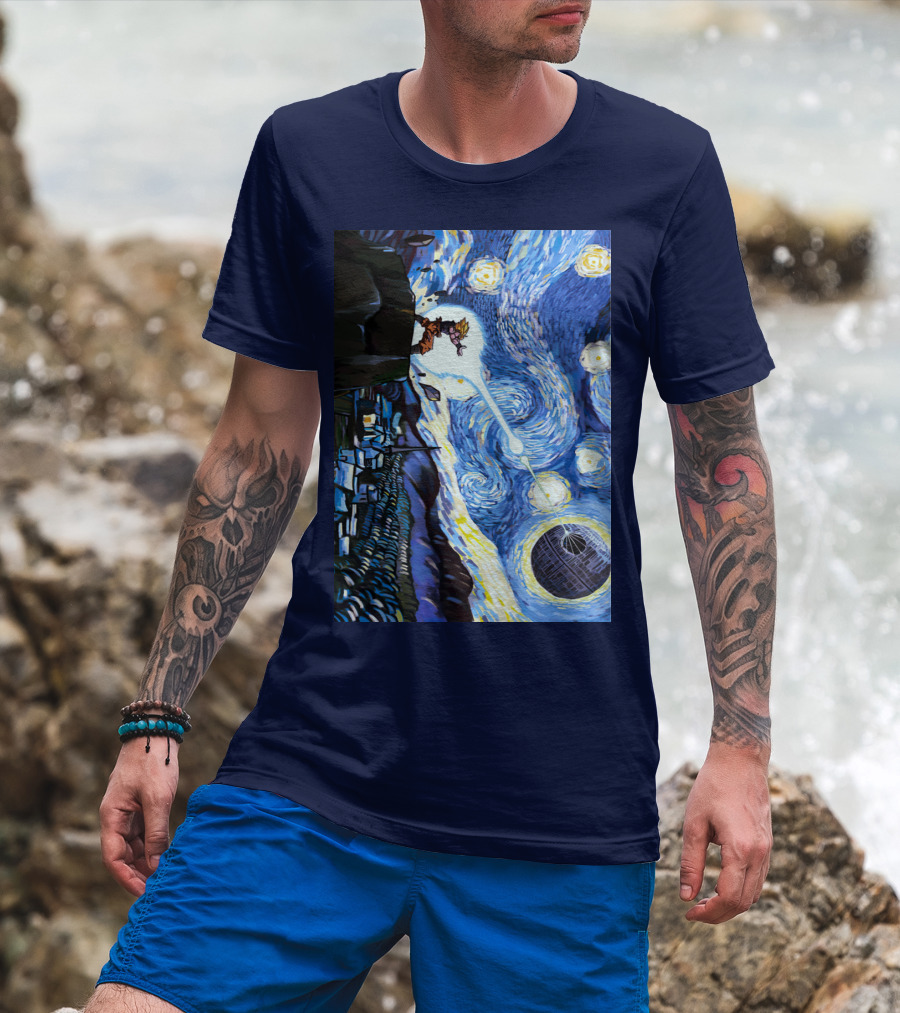 Son Goku Kamehameha Meets Death Star In Starry Night Fusion T-Shirt