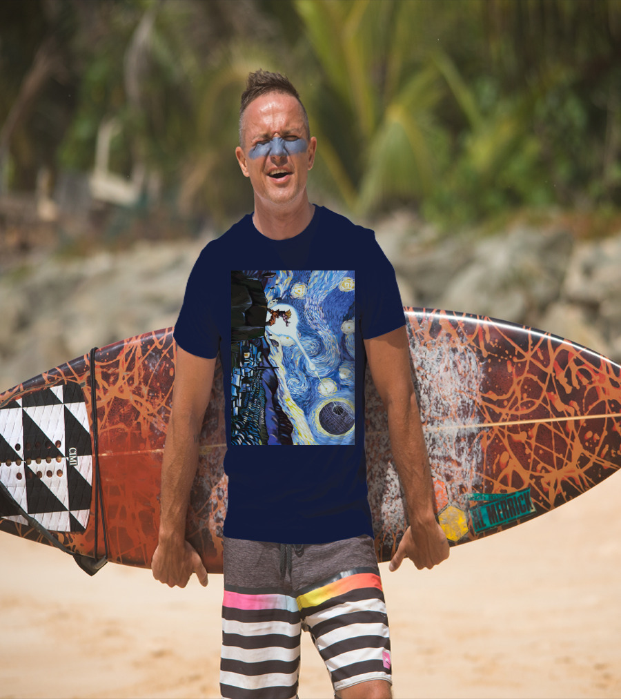 Son Goku Kamehameha Meets Death Star In Starry Night Fusion T-Shirt