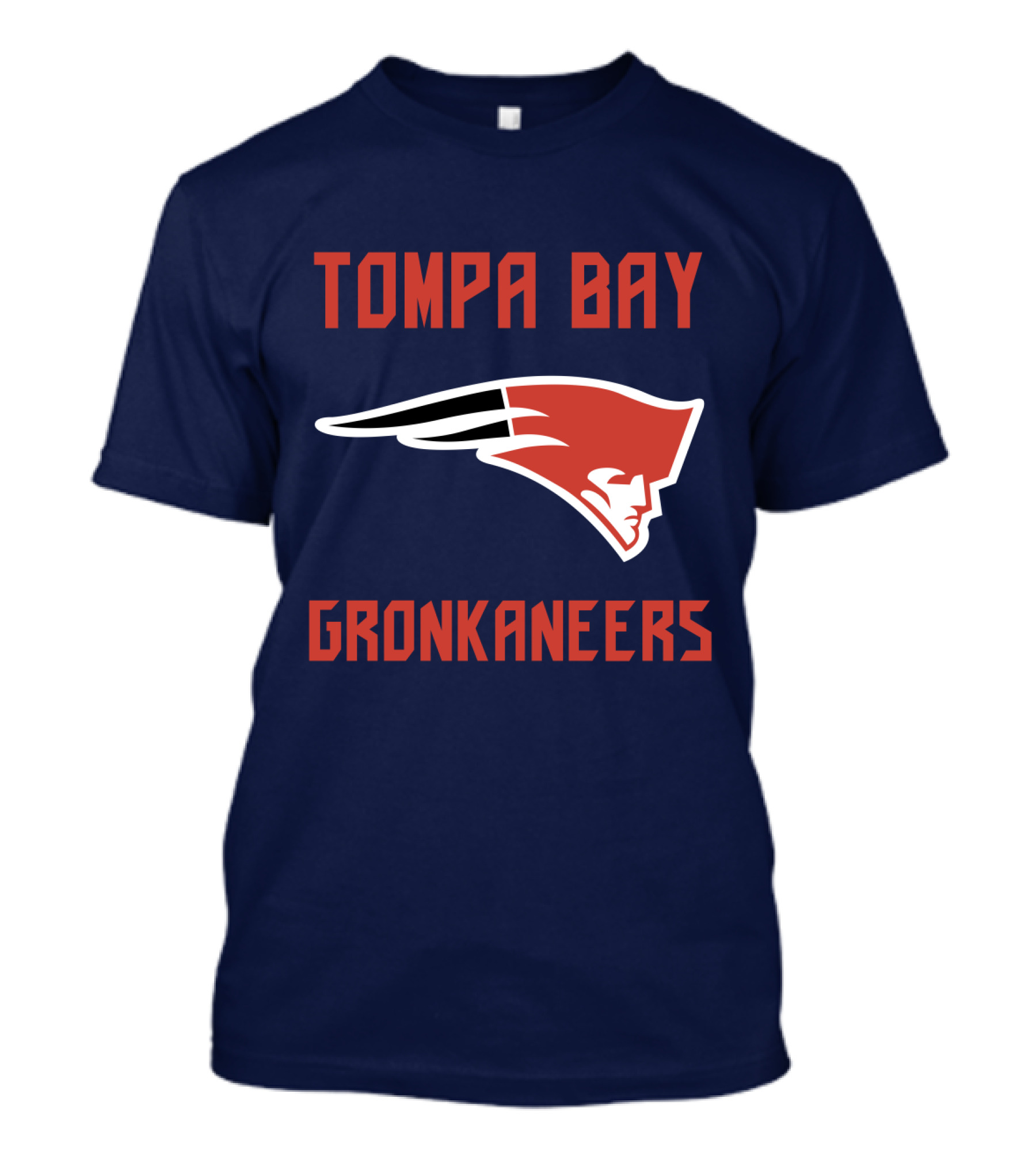 Tompa Bay Gronkaneers New England Patriots Logo Combination T-Shirt