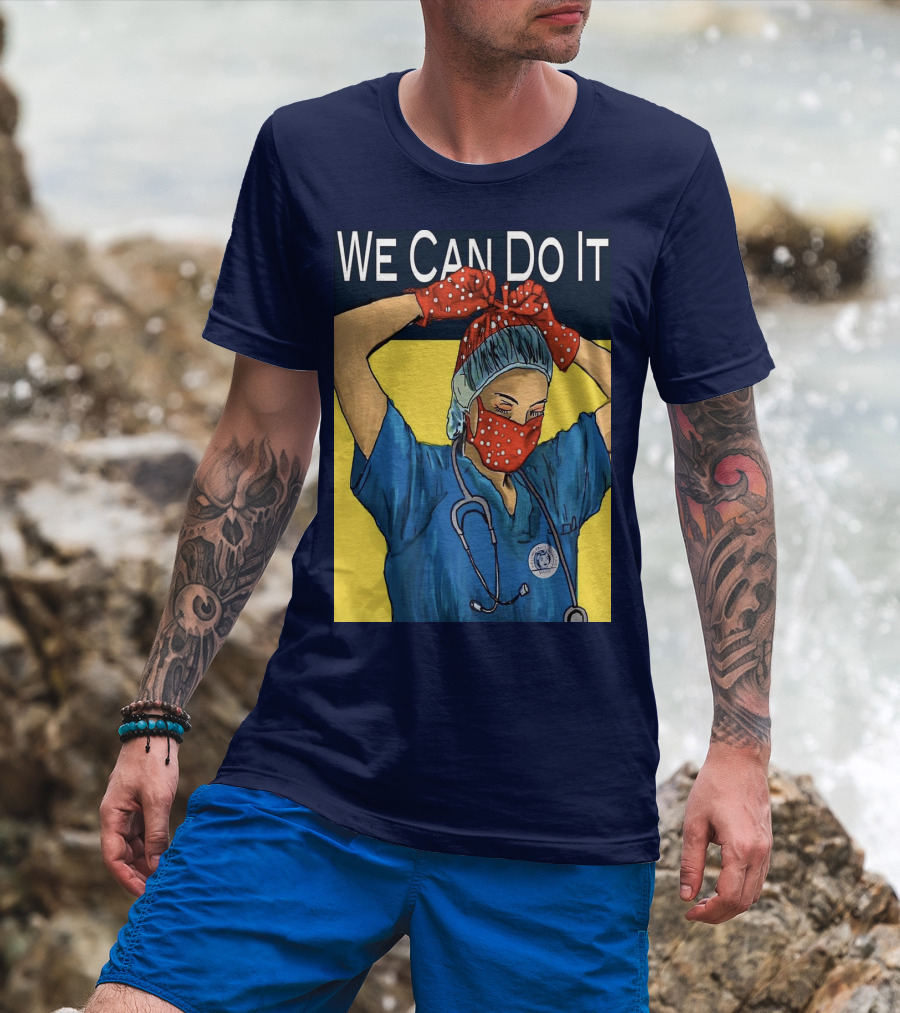 We Can Do It Nurse With Stethoscope And Red Bandana T-Shirt