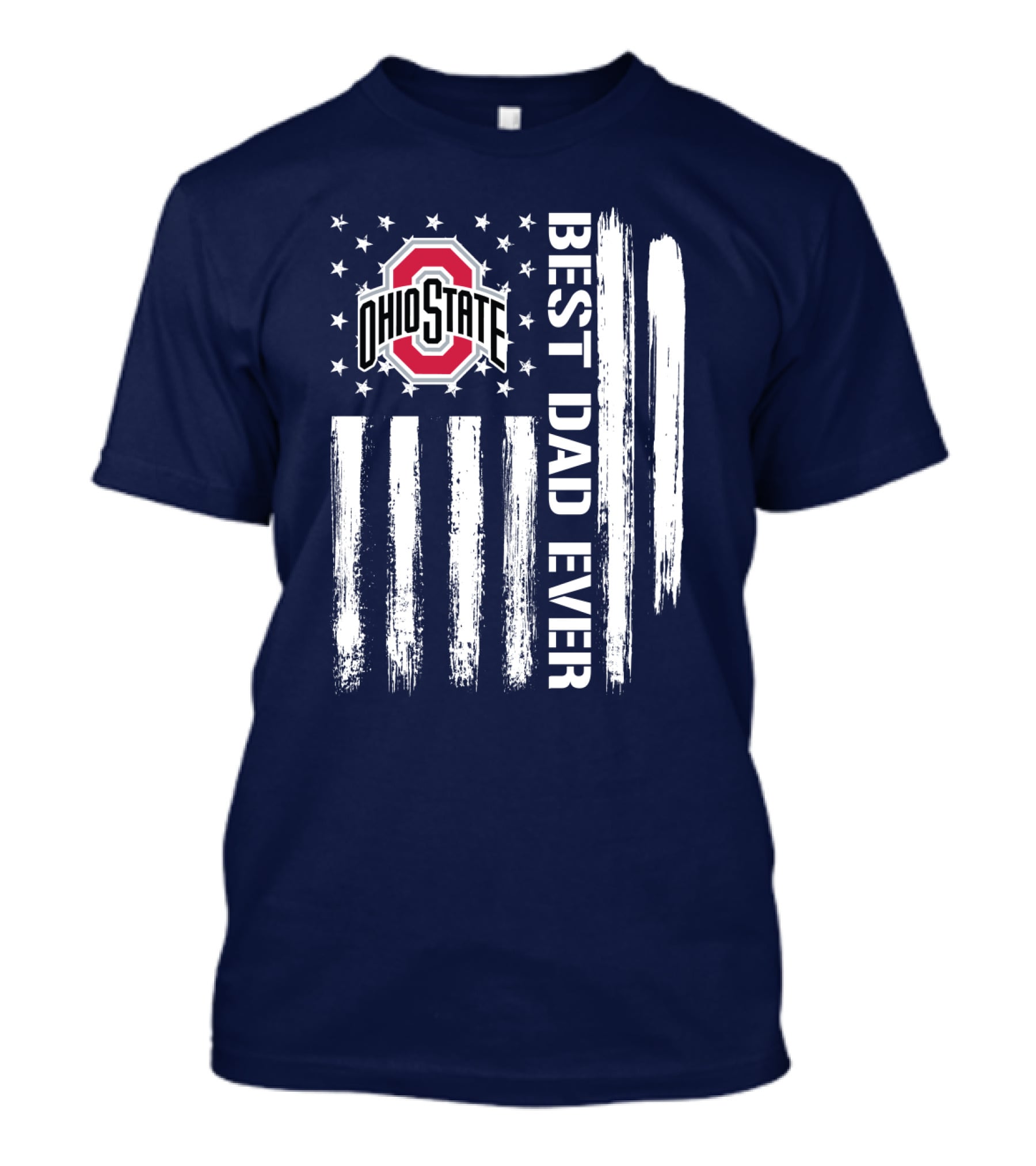 Ohio State Buckeyes Best Dad Ever Patriotic American Flag T-Shirt