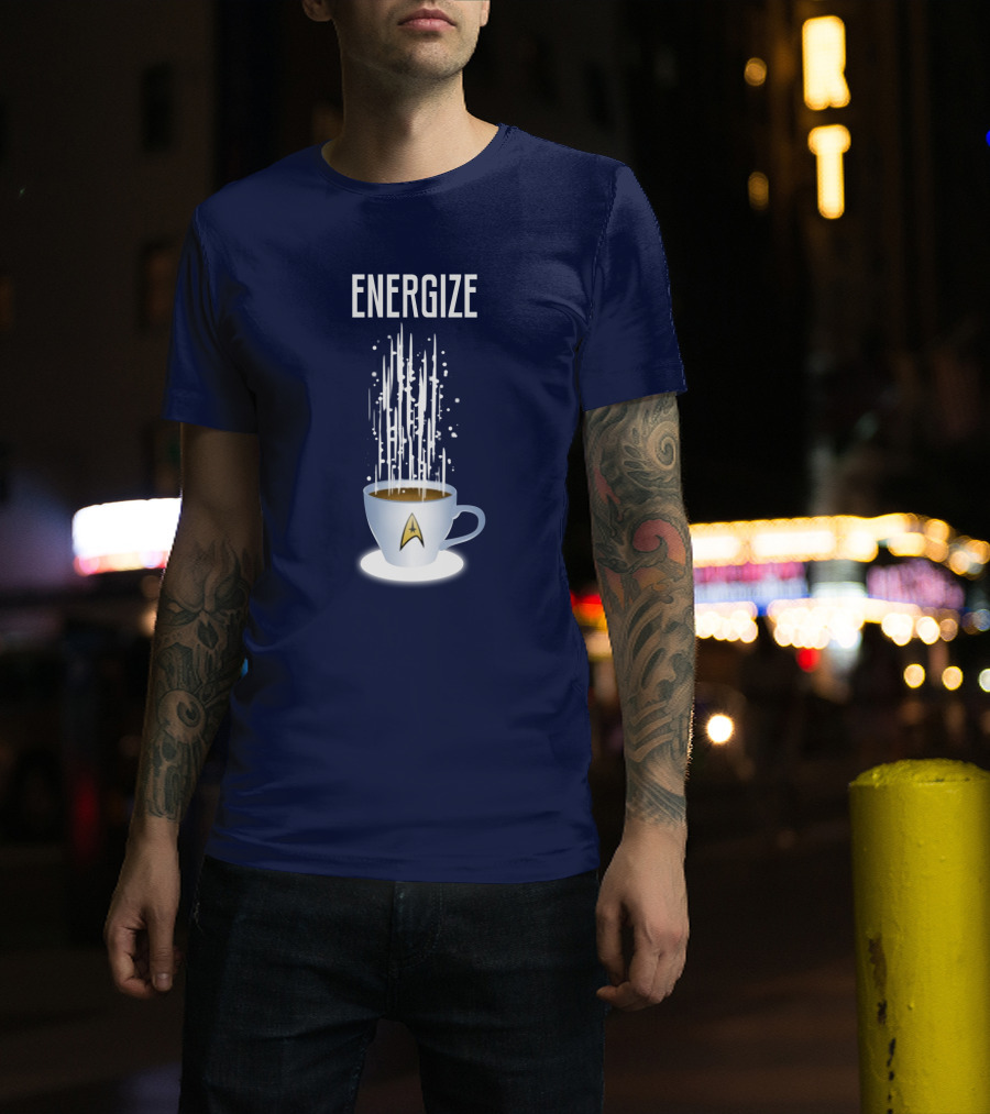 Energize Star Trek Coffee Oversized Plus Size T-Shirt