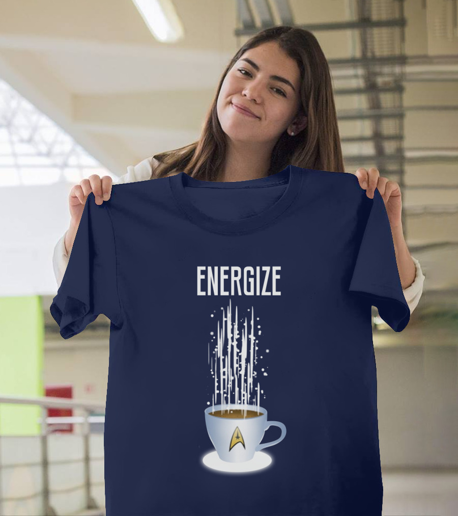 Energize Star Trek Coffee Oversized Plus Size T-Shirt