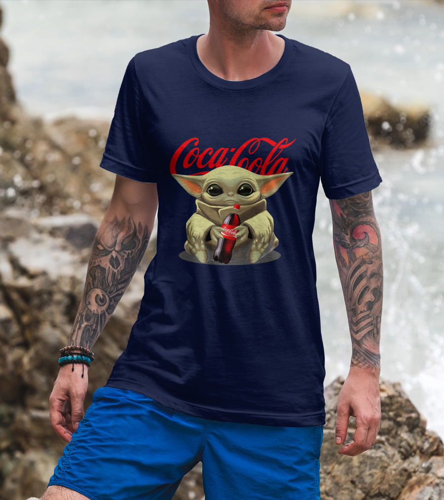 Star Wars Baby Yoda Holds Coca Cola Bottle T-Shirt