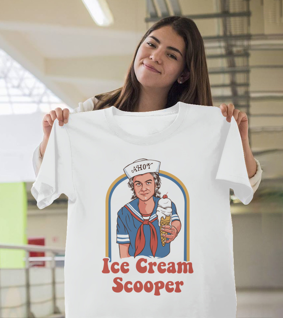 Ahoy Ice Cream Scooper Steve Harrington Sailor Outfit Cone T-Shirt