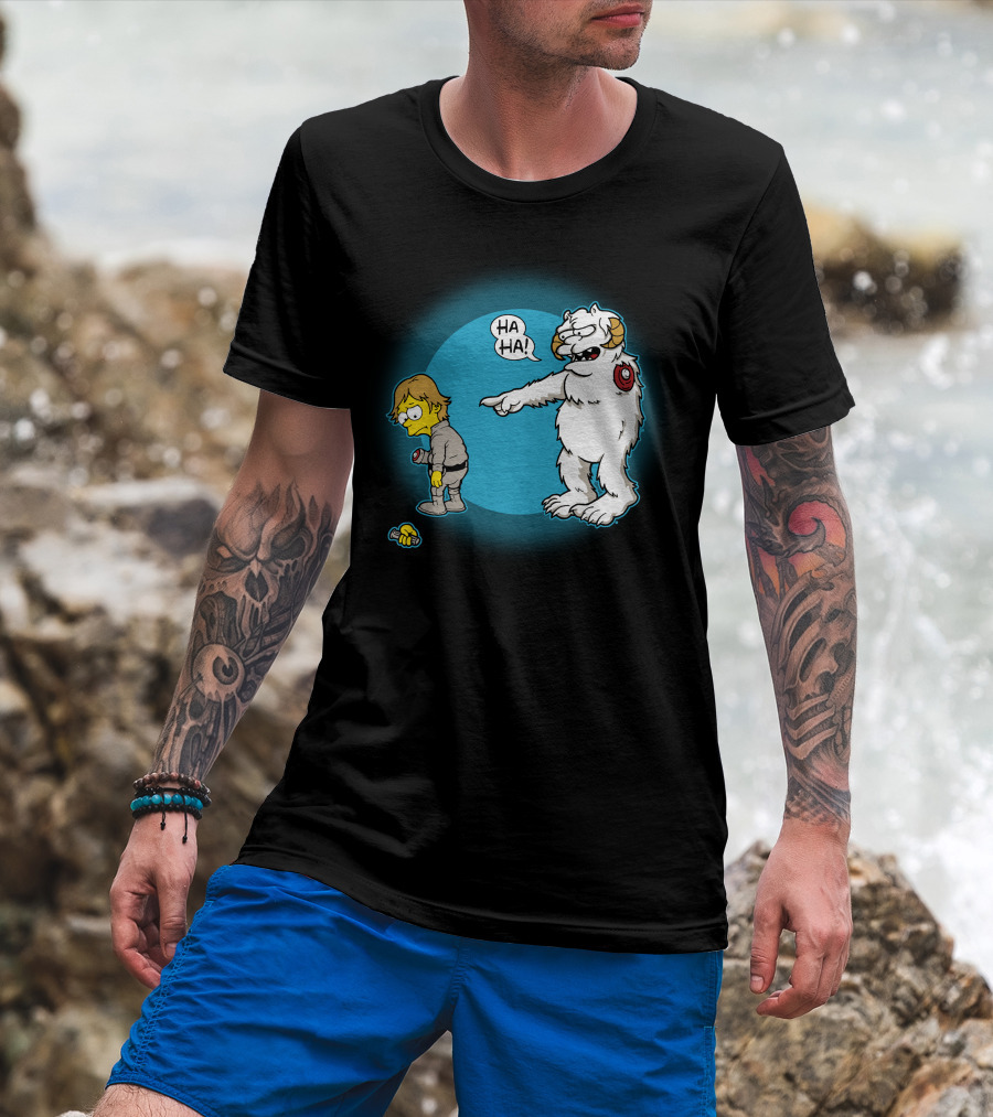 Ha-Hoth Star Wars Bart Simpson Wampa Nelson Muntz T-Shirt