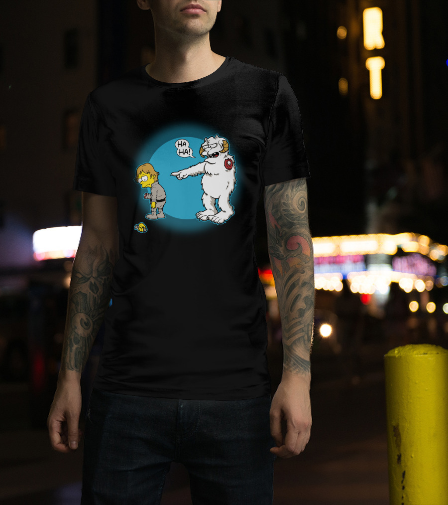 Ha-Hoth Star Wars Bart Simpson Wampa Nelson Muntz T-Shirt