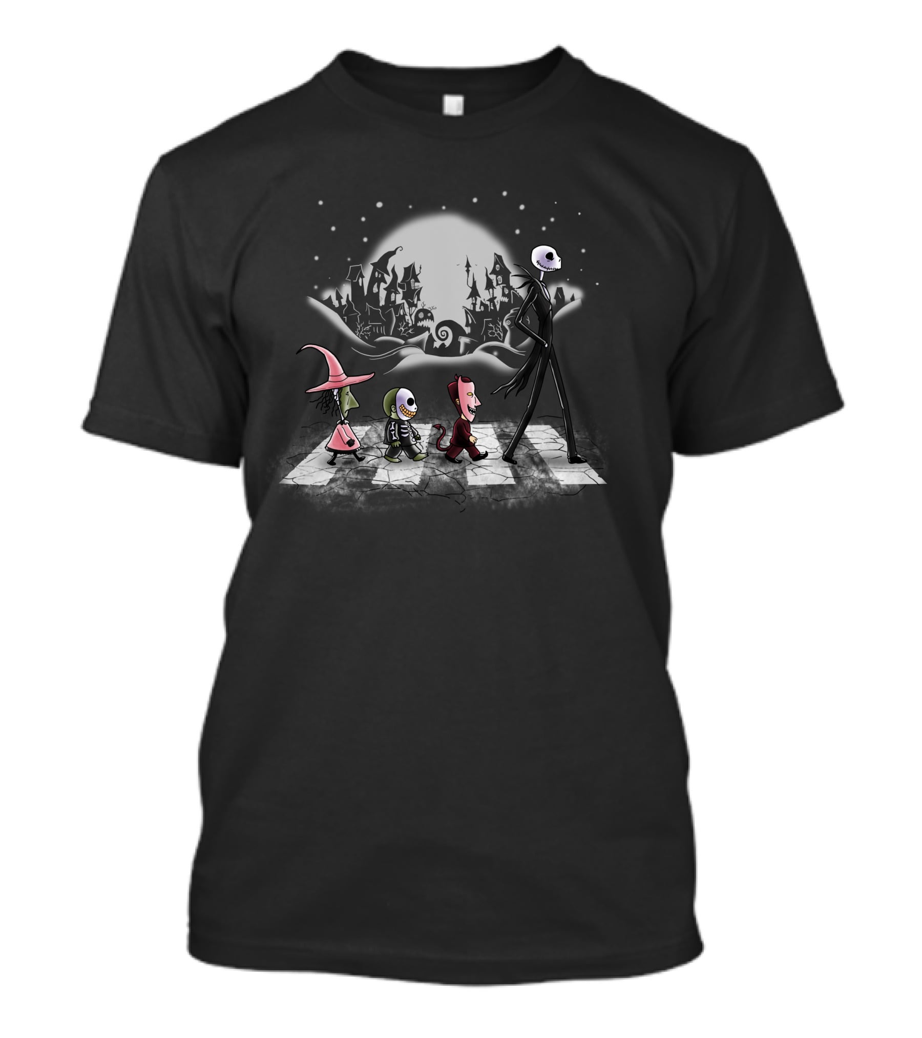 The Nightmare Before Christmas Halloween Road Abbey Road Crossover T-Shirt