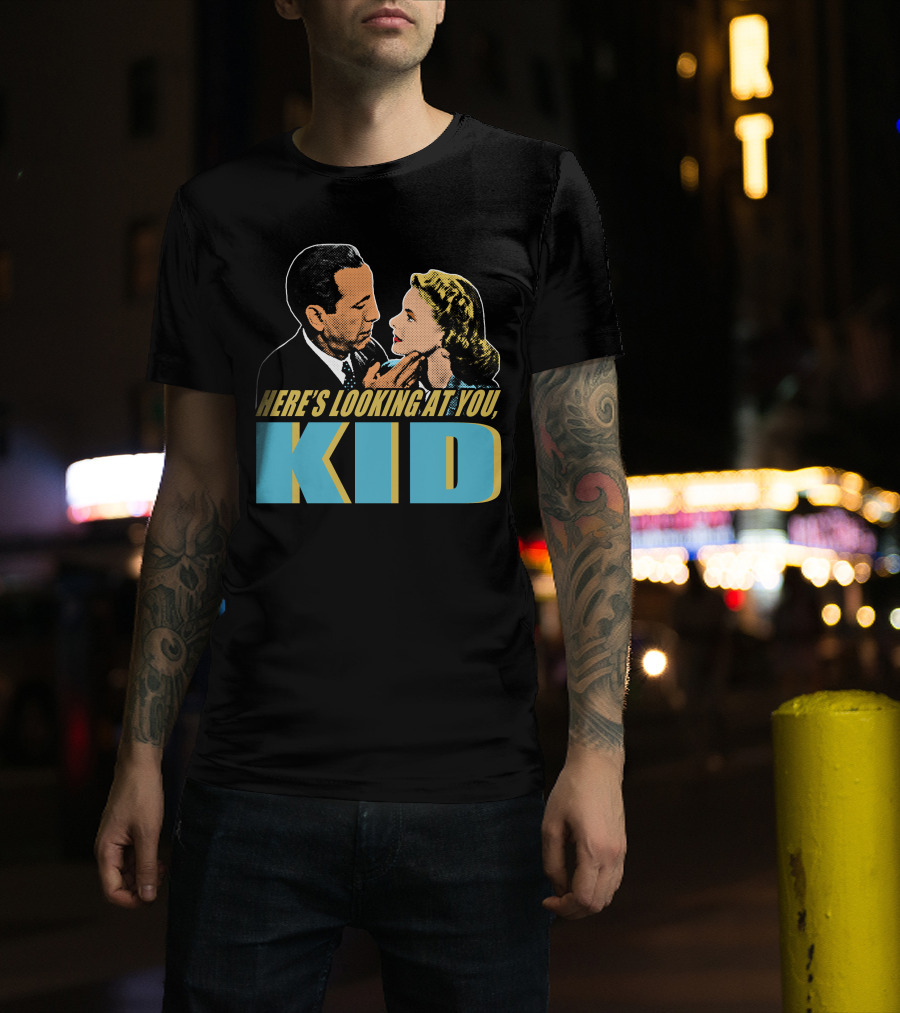 Here's Looking At You Kid Casablanca Movie Scene Retro T-Shirt