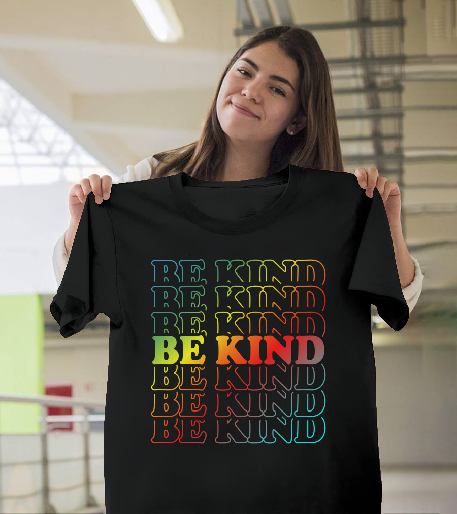 Be Kind Colorful Gradient Text Mick Foley T-Shirt