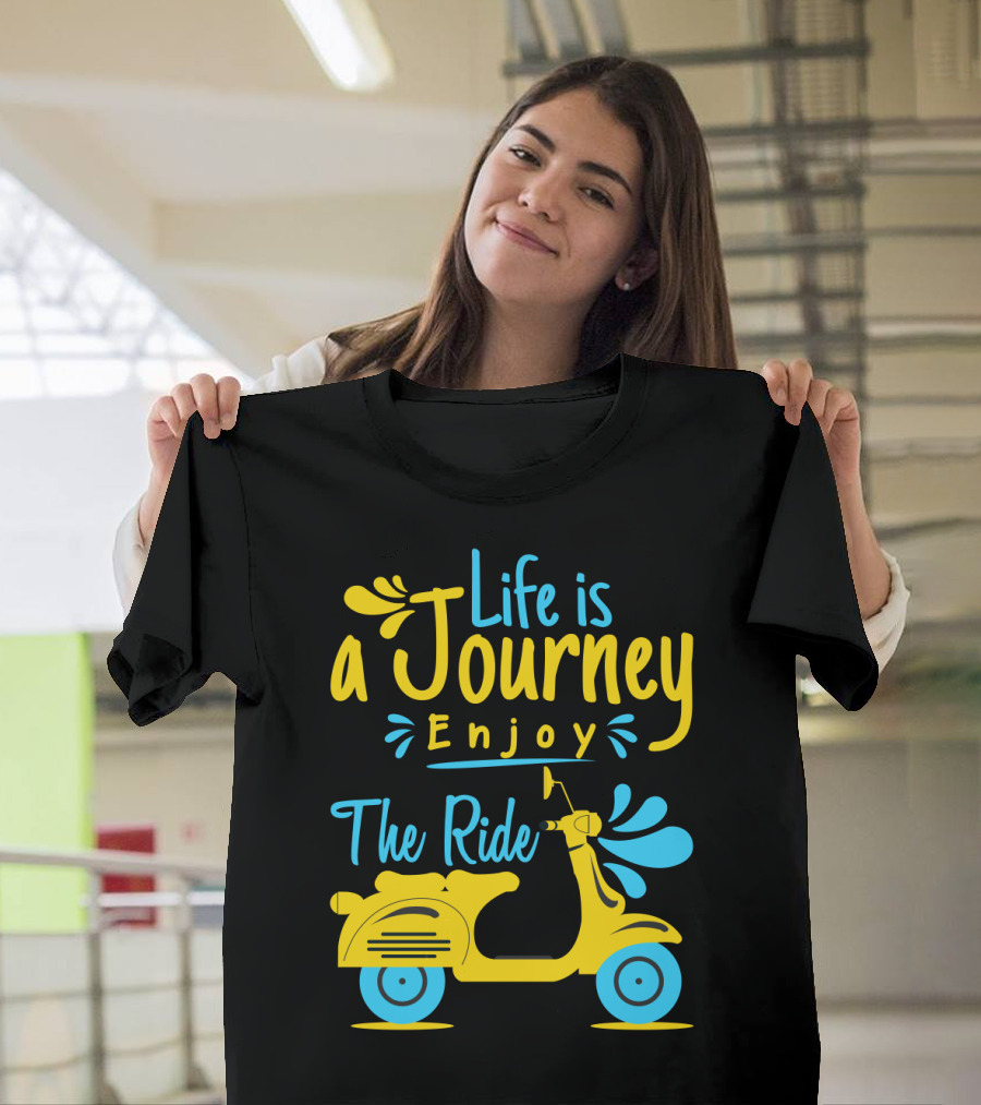 Life Is a Journey Enjoy The Ride Vintage Scooter Fun T-Shirt