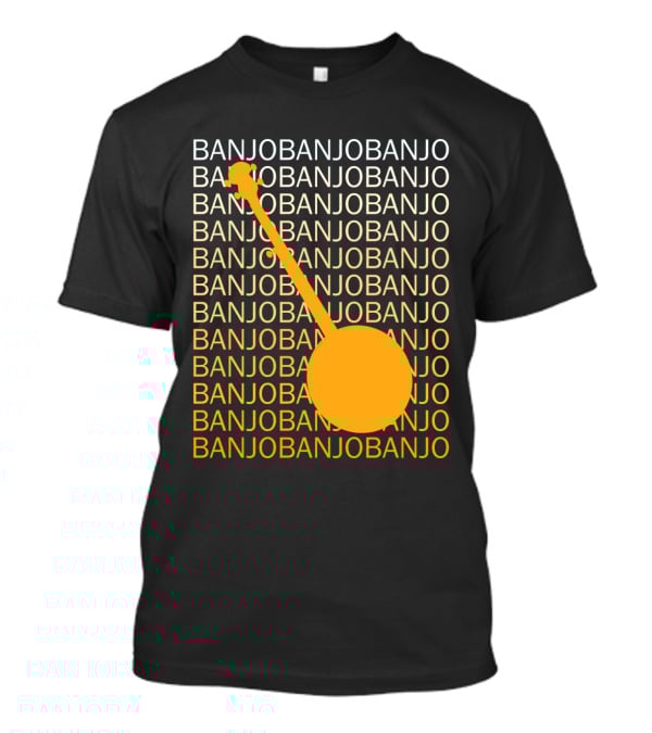 Banjo Repetition With Bold Orange Silhouette Highlight T-Shirt