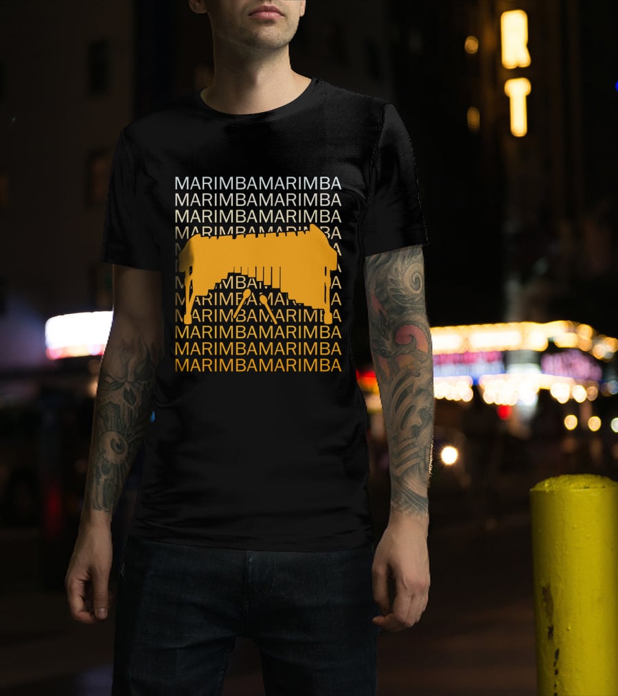 Marimba Marimba Marimba Yellow Instrument T-Shirt