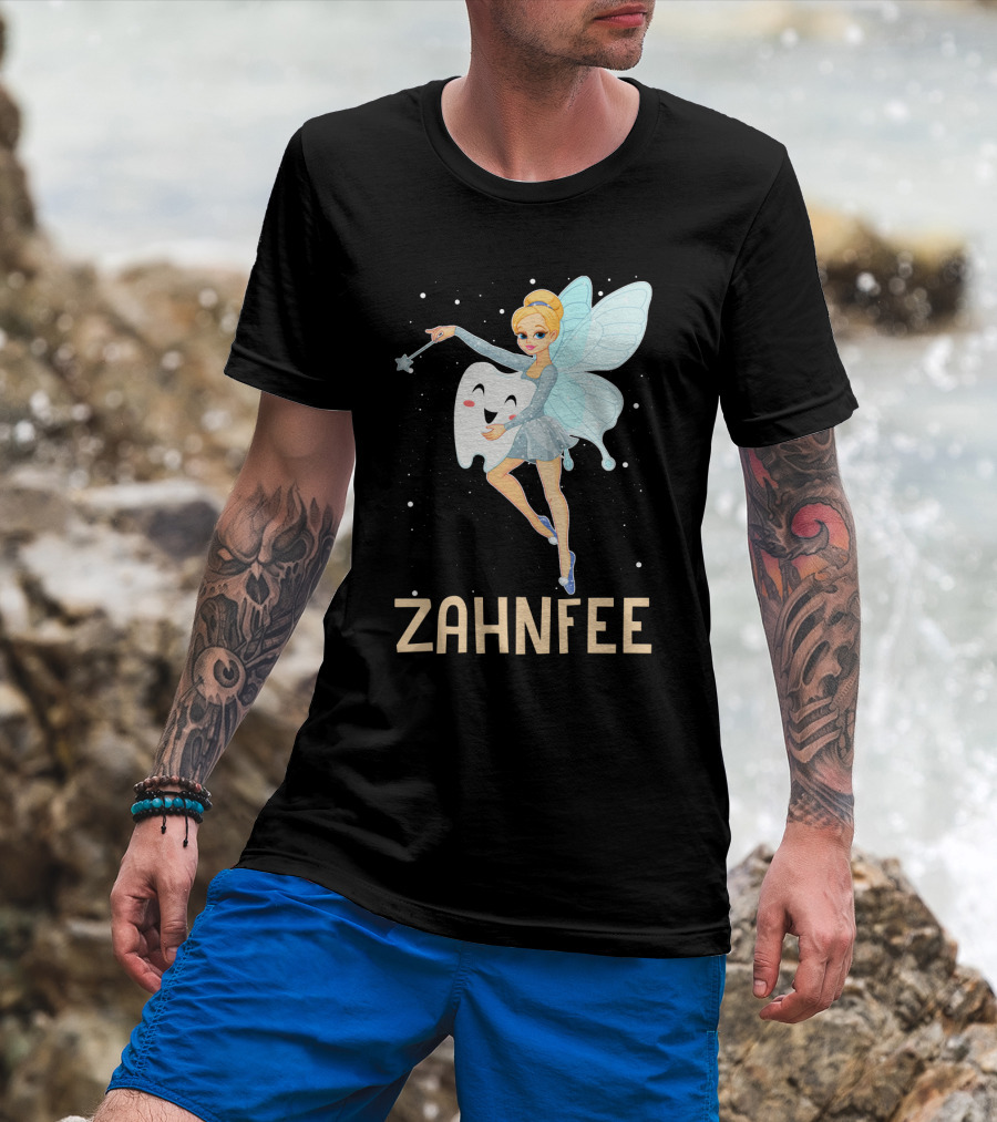 Zahnfee Fairy With Happy Tooth And Wand T-Shirt