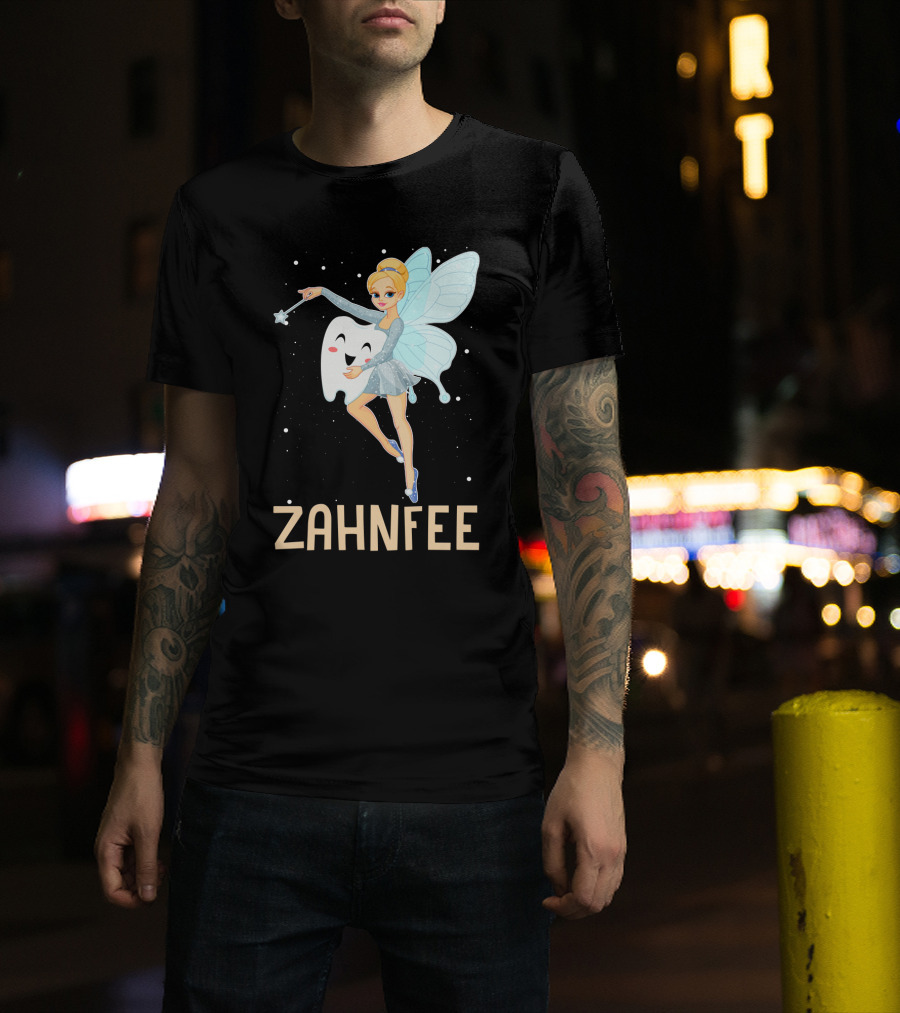 Zahnfee Fairy With Happy Tooth And Wand T-Shirt