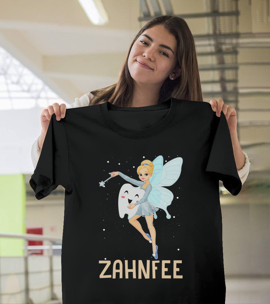 Zahnfee Fairy With Happy Tooth And Wand T-Shirt