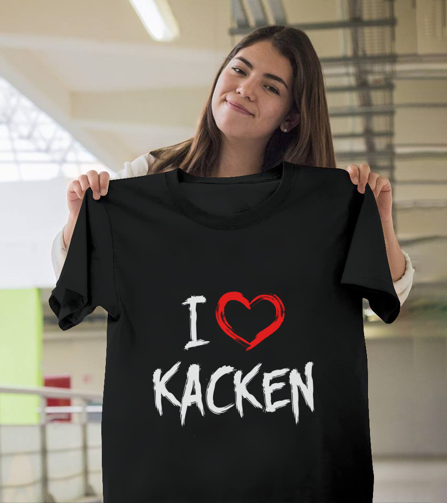 I Heart Kacken Bold White Text With Red Brush Heart T-Shirt