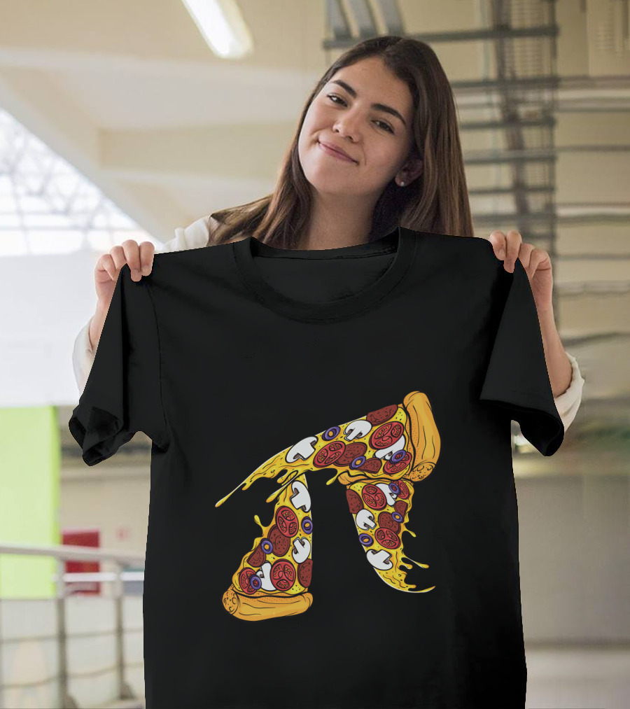 Pi Day Pizza Pi Funny Math Food 3.14 Melted Cheese Slice T-Shirt